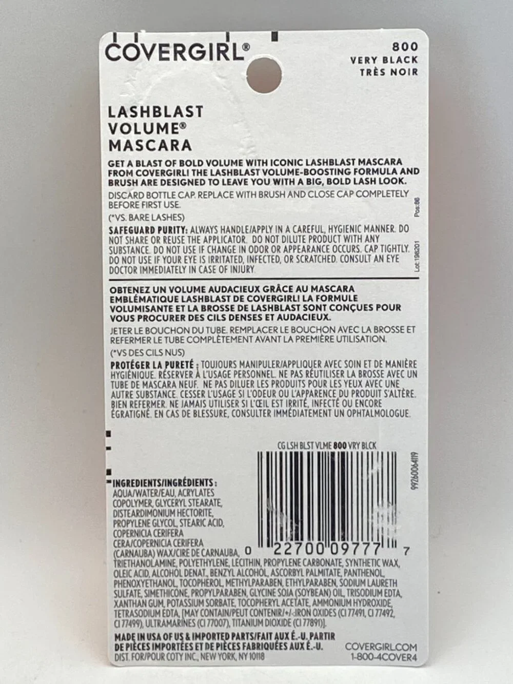 NEW Covergirl Lash Blast Volume Mascara - 800 Very Black - 13.1 mL / 0.44 fl oz
